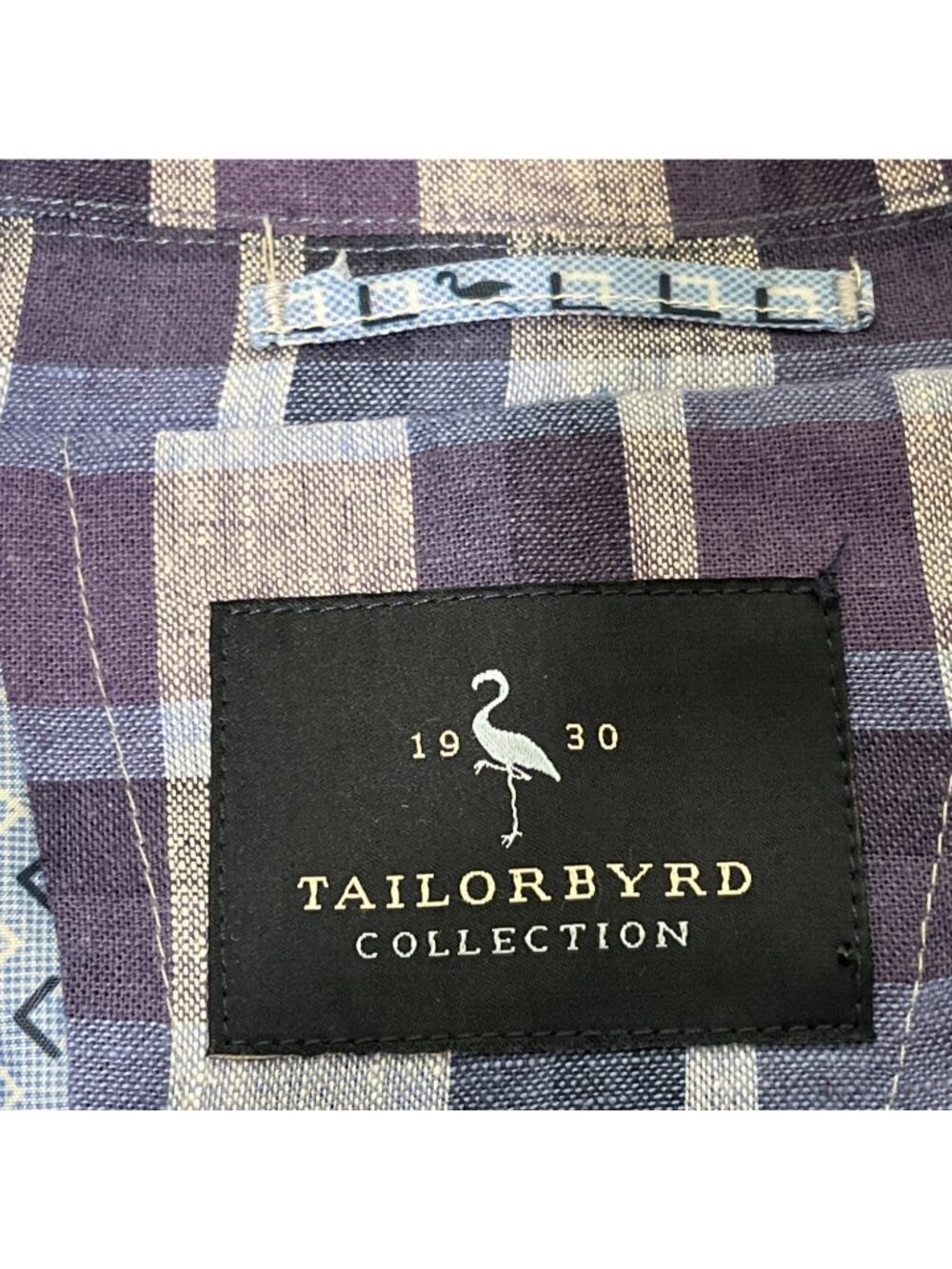 Tailorbyrd Mens Size 46L Blazer Blue Plaid Linen Jacket Sport Coat Preppy NEW - Picture 3 of 9